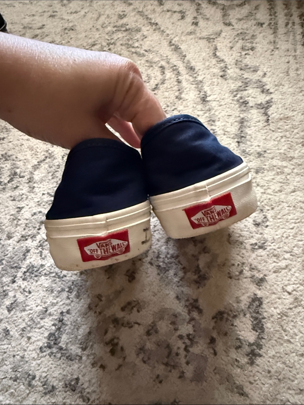 Vans Navy Slip-On with Rainbow Stripe Accent (women’s 7.5; men’s 6) - Picture 4 of 8